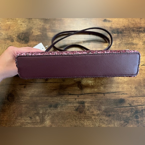 NWT Kate Spade Glitter Crossbody Bag in burgundy and pink - Picture 5 of 11